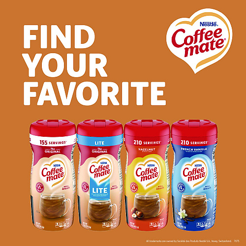 Coffee-mate Non-Dairy Powdered Creamer, Original, 11 oz Canister, 12/Carton (55882CT)