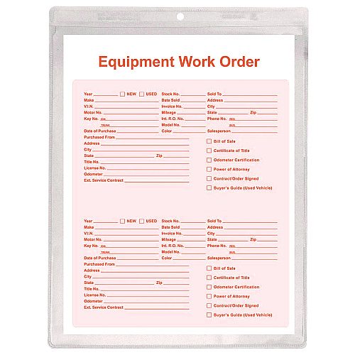 C-Line Clear Vinyl Shop Ticket Holders, Both Sides Clear, 50 Sheets, 9 x 12, 50/Box (80912)