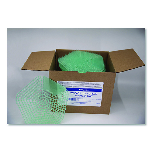 Fresh Products WCBasix Urinal Screen, Cucumber Twist Scent, Green, 0.11 oz, 10/Box (WCBX10CMBX)