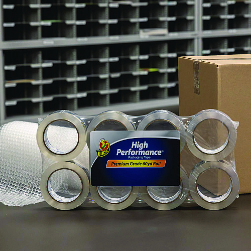 Duck HP260 Packaging Tape, 3" Core, 1.88" x 60 yds, Clear, 8/Pack (0007424)