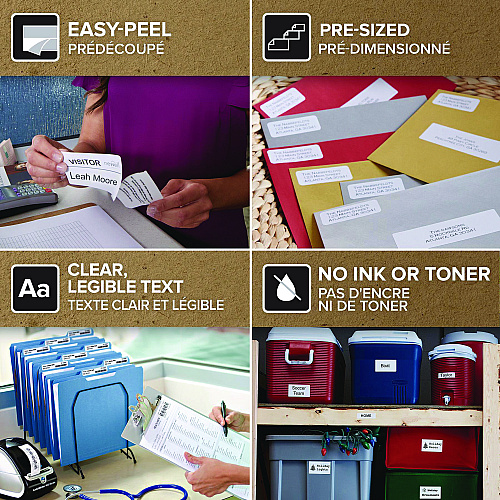 DYMO LabelWriter Address Labels, 1.25'' x 2.25'', White, 1,000 Labels/Roll (30334)