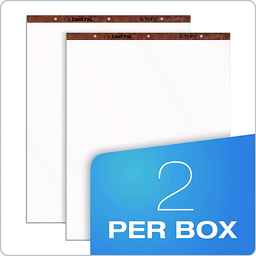 TOPS Easel Pads, Unruled, 27 x 34, White, 50 Sheets, 2/Carton (7903)