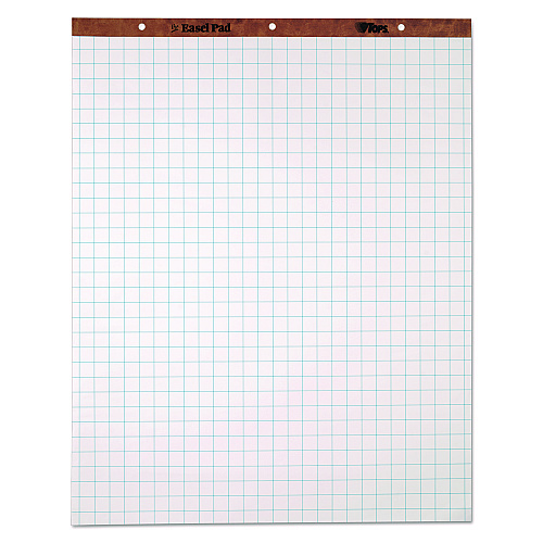 TOPS Easel Pads, Quadrille Rule (1 sq/in), 27 x 34, White, 50 Sheets, 4/Carton (7900)
