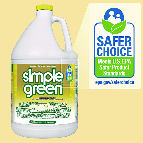 simple green Industrial Cleaner and Degreaser, Concentrated, Lemon, 1 gal Bottle, 6/Carton (14010)