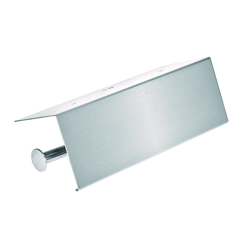 Alpine Double Post Toilet Paper Holder with Shelf Storage Rack, 3.87 x 10.5 x 3.95, Brushed Stainless Steel (ALP487B)