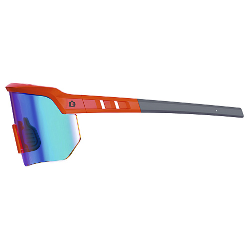 ergodyne Skullerz AEGIR-AFASPM Anti-Scratch and Enhanced Anti-Fog Safety Glasses, Orange Frame, Blue Mirror Polycarb Lens (55062)