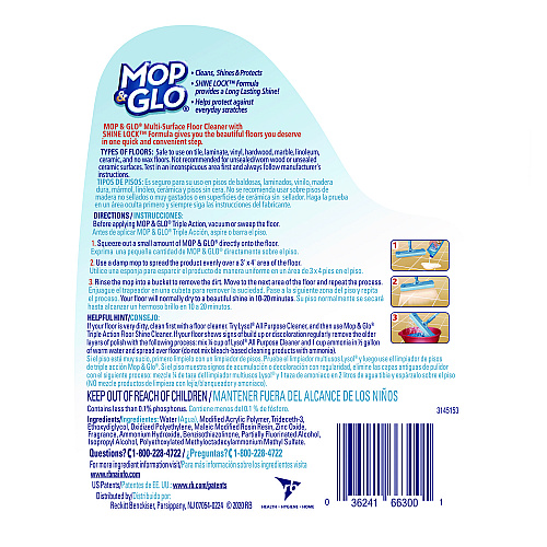Mop & Glo&reg; Professional Multi-Surface Floor Cleaner, Fresh Citrus Scent, 64 oz Bottle, 6 Bottles (74297CT)