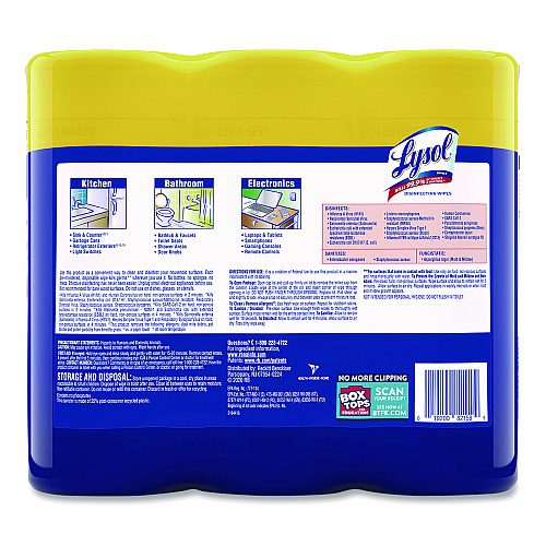 Lysol&reg; Disinfecting Wipes, Lemon Lime, 35 Wipes, 12 Canisters (82159CT)