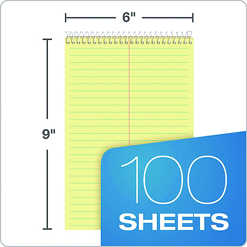 TOPS™ Docket Gold Steno Pads, Gregg Rule, Frosted White Cover, 100