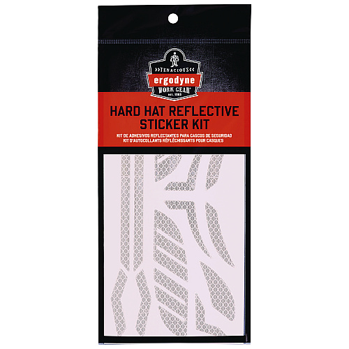 ergodyne Skullerz 8961 Reflective Hard Hat and Safety Helmet Sticker Kit, 18 Assorted Stickers, White (61100)