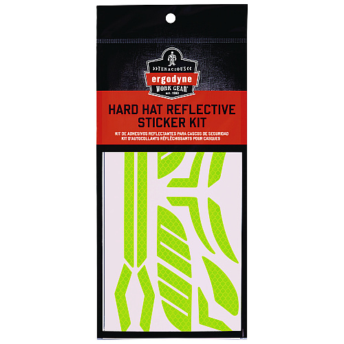 ergodyne Skullerz 8961 Reflective Hard Hat and Safety Helmet Sticker Kit, 18 Assorted Stickers, Yellow (61102)