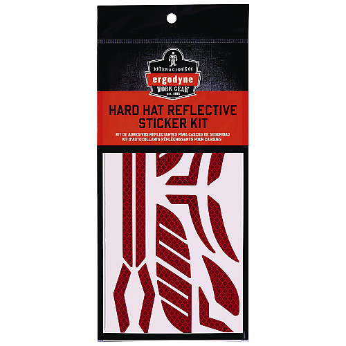 ergodyne Skullerz 8961 Reflective Hard Hat and Safety Helmet Sticker Kit, 18 Assorted Stickers, Red (61105)
