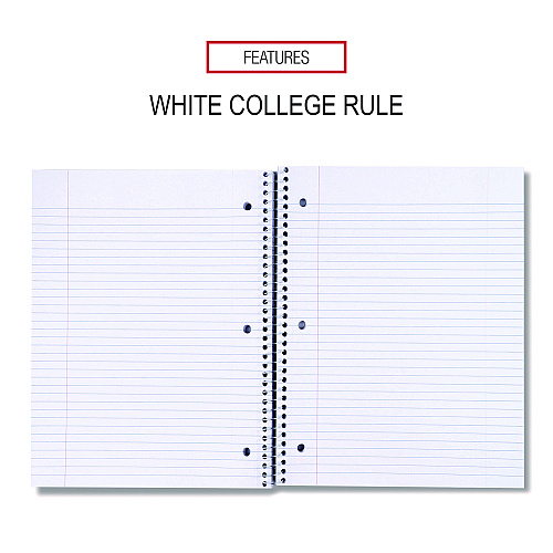 Universal Wirebound Notebook, 3-Subject, Medium/College Rule, Black Cover, (120) 11 x 8.5 Sheets (UNV66400)