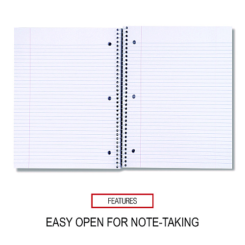 Universal Wirebound Notebook, 3-Subject, Medium/College Rule, Black Cover, (120) 11 x 8.5 Sheets (UNV66400)
