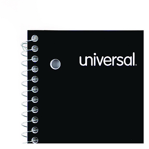 Universal Wirebound Notebook, 3-Subject, Medium/College Rule, Black Cover, (120) 11 x 8.5 Sheets (UNV66400)