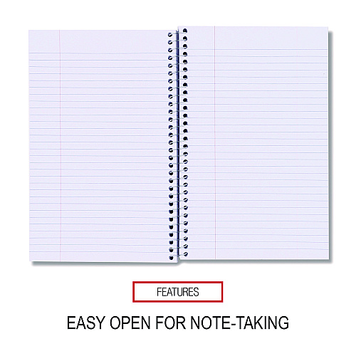 Universal Wirebound Notebook, 3-Subject, Medium/College Rule, Black Cover, (120) 9.5 x 6 Sheets (UNV66410)