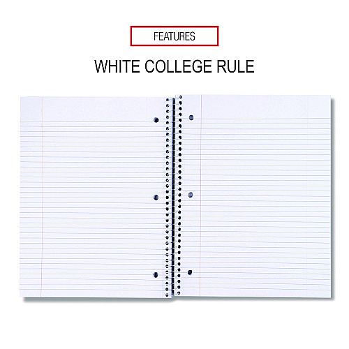 Universal Wirebound Notebook, 5-Subject, Medium/College Rule, Black Cover, (200) 11 x 8.5 Sheets (UNV66500)