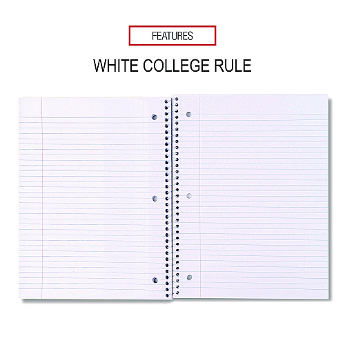 Universal Wirebound Notebook, 1-Subject, Medium/College Rule, Black Cover, (70) 10.5 x 8 Sheets (UNV66610)