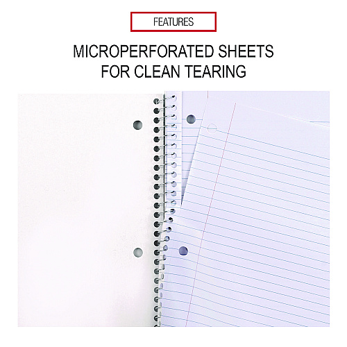 Universal Wirebound Notebook, 1-Subject, Medium/College Rule, Assorted Cover Colors, (70) 10.5 x 8 Sheets, 4/Pack (UNV66614)