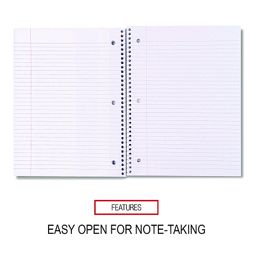Universal Wirebound Notebook, 1-Subject, Medium/College Rule, Assorted Cover Colors, (70) 10.5 x 8 Sheets, 4/Pack (UNV66614)