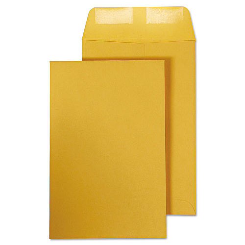 Quality Park Catalog Envelope, 28 lb Bond Weight Kraft, #1, Square Flap, Gummed Closure, 6 x 9, Brown Kraft, 100/Box (40767)
