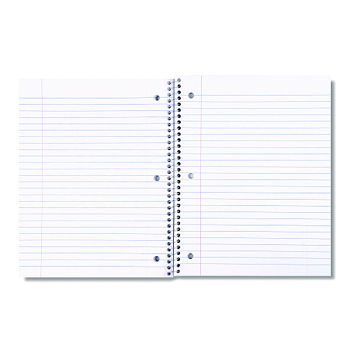 Universal Wirebound Notebook, 1-Subject, Wide/Legal Rule, Assorted Cover Colors, (70) 10.5 x 8 Sheets, 4/Pack (UNV66624)