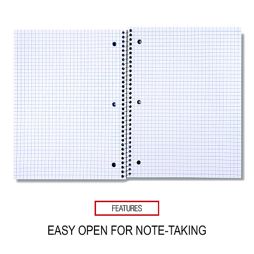 Universal Wirebound Notebook, 1-Subject, Quadrille Rule (4 sq/in), Black Cover, (70) 10.5 x 8 Sheets (UNV66630)
