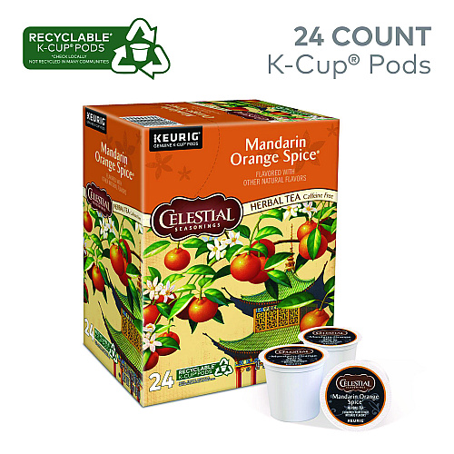 Celestial Seasonings Mandarin Orange Spice Herb Tea K-Cups 24/Box (14735)