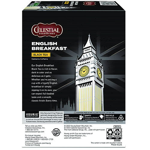 Celestial Seasonings English Breakfast Black Tea K-Cups, 24/Box (14731)