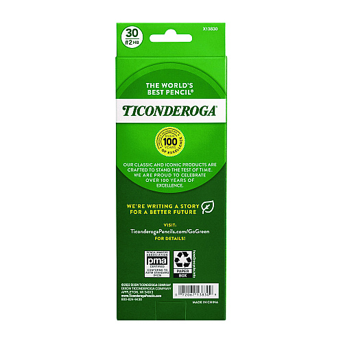 Ticonderoga Pre-Sharpened Pencil, HB (#2), Black Lead, Yellow Barrel, 30/Pack (13830)