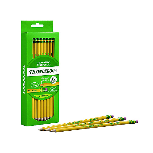 Ticonderoga Pre-Sharpened Pencil, HB (#2), Black Lead, Yellow Barrel, 30/Pack (13830)