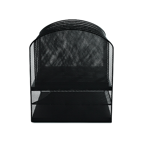 Safco Onyx Mesh Desk Organizer with Two Horizontal and Six Upright Sections, Letter Size Files, 13.25" x 11.5" x 13", Black (3255BL)