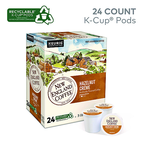New England Coffee Hazelnut Creme K-Cup Pods, 24/Box (0040)