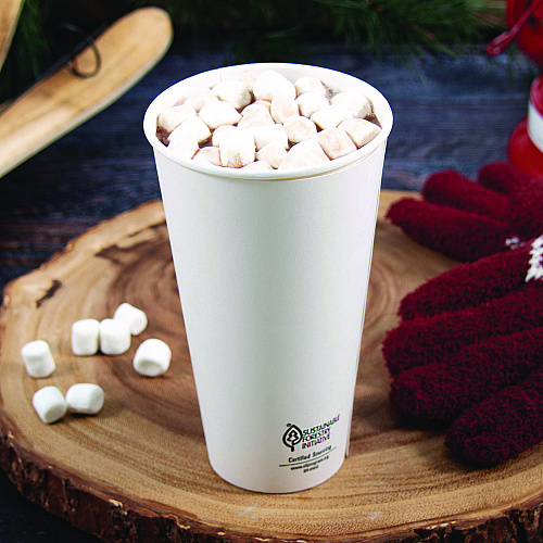 SOLO Thermoguard Insulated Paper Hot Cups, 20 oz, White Sustainable Forest Print, 600/Carton (DWTG20W)