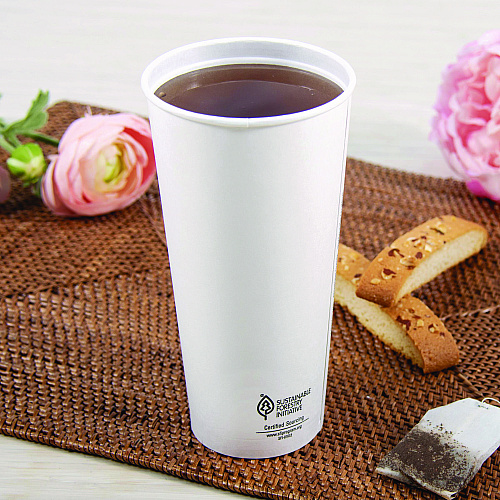 SOLO Thermoguard Insulated Paper Hot Cups, 24 oz, White Sustainable Forest Print, 600/Carton (DWTG24W)
