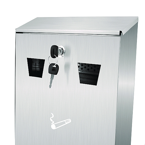 Alpine Wall-Mounted Safe Cigarette Disposal Station Outdoor Ashtray, Stainless Steel (ALP49001SS)