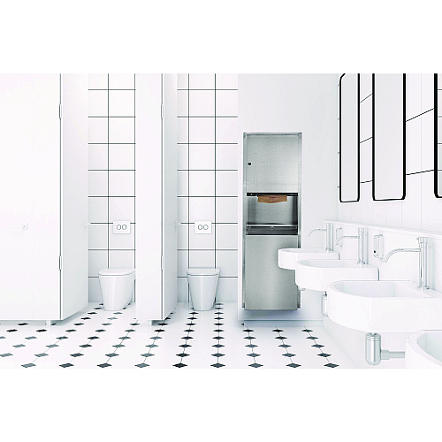 Alpine Stainless Steel Recessed Paper Towel Dispenser with Waste Receptacle, 56 x 4 x 17 (ALP492)