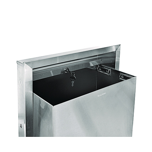 Alpine Stainless Steel Recessed 12 Gal Leak-Proof Waste Receptacle, Brushed Stainless Steel (ALP493)