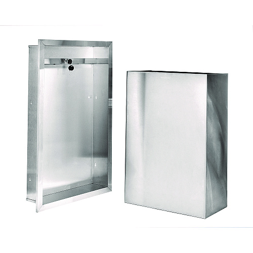 Alpine Stainless Steel Recessed 12 Gal Leak-Proof Waste Receptacle, Brushed Stainless Steel (ALP493)