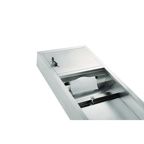 Alpine Stainless Steel Surface-Mounted Paper Towel Dispenser with Waste Receptacle, 28 x 4 x 14 (ALP494)