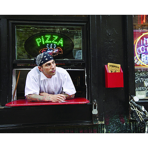 Alpine LED Oval Pizza Sign, 23 x 14, Black Frame, Green/Orange/Red/White Graphics (ALP49707)