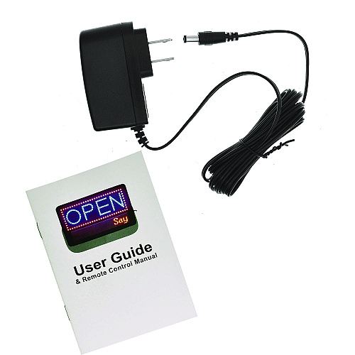 Alpine LED Programmable Message Board Open Sign, 22 x 13, Black Frame, Blue/Red Graphics (ALP49710)