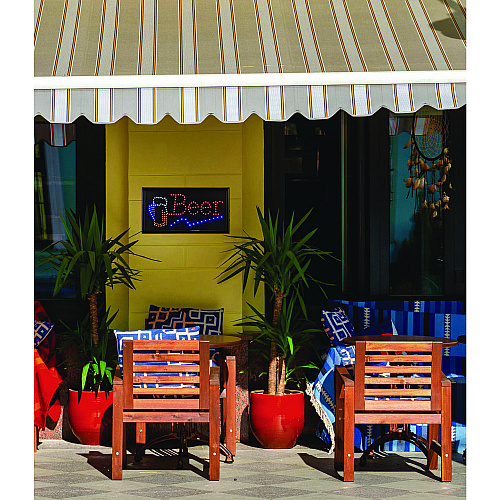 Alpine LED Rectangular Beer Sign, 19 x 10, Black Frame, Blue/Green/Orange/Red/White Graphics (ALP49714)