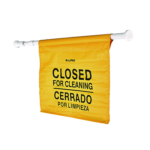 Alpine Safety Hanging Sign with Multi-Lingual Closed for Cleaning Imprint, 30.12 x 1.57 x 1.57, Yellow (ALP498HAN)