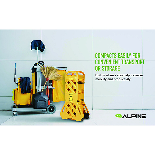 Alpine Expandable Portable Fence Barrier Safety Barricade, Plastic, 1.97 x 153.54 x 39.76, Yellow (ALP499BAR)
