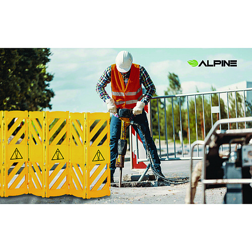 Alpine Expandable Portable Fence Barrier Safety Barricade, Plastic, 1.97 x 153.54 x 39.76, Yellow (ALP499BAR)