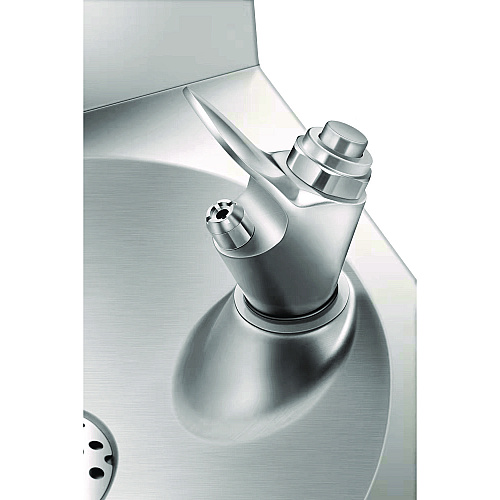 Alpine Wall-Mounted Indoor/Outdoor Water Fountain, Single-Level, Non-Filtered, Non-Refrigerated, Silver (ALP70001)