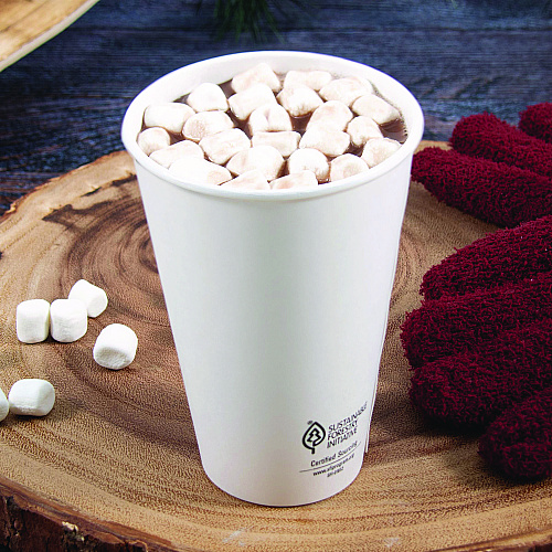SOLO Thermoguard Insulated Paper Hot Cups, 16 oz, White Sustainable Forest Print, 600/Carton (DWTG16W)
