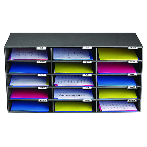AdirOffice File Classroom Literature Organizer, 15 Sections, Letter Size, 32 x 13 x 17, Black (I50115BLK)