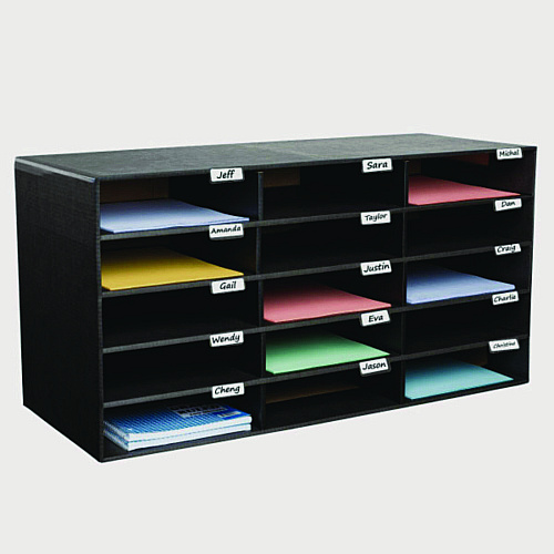 AdirOffice File Classroom Literature Organizer, 15 Sections, Letter Size, 32 x 13 x 17, Black (I50115BLK)